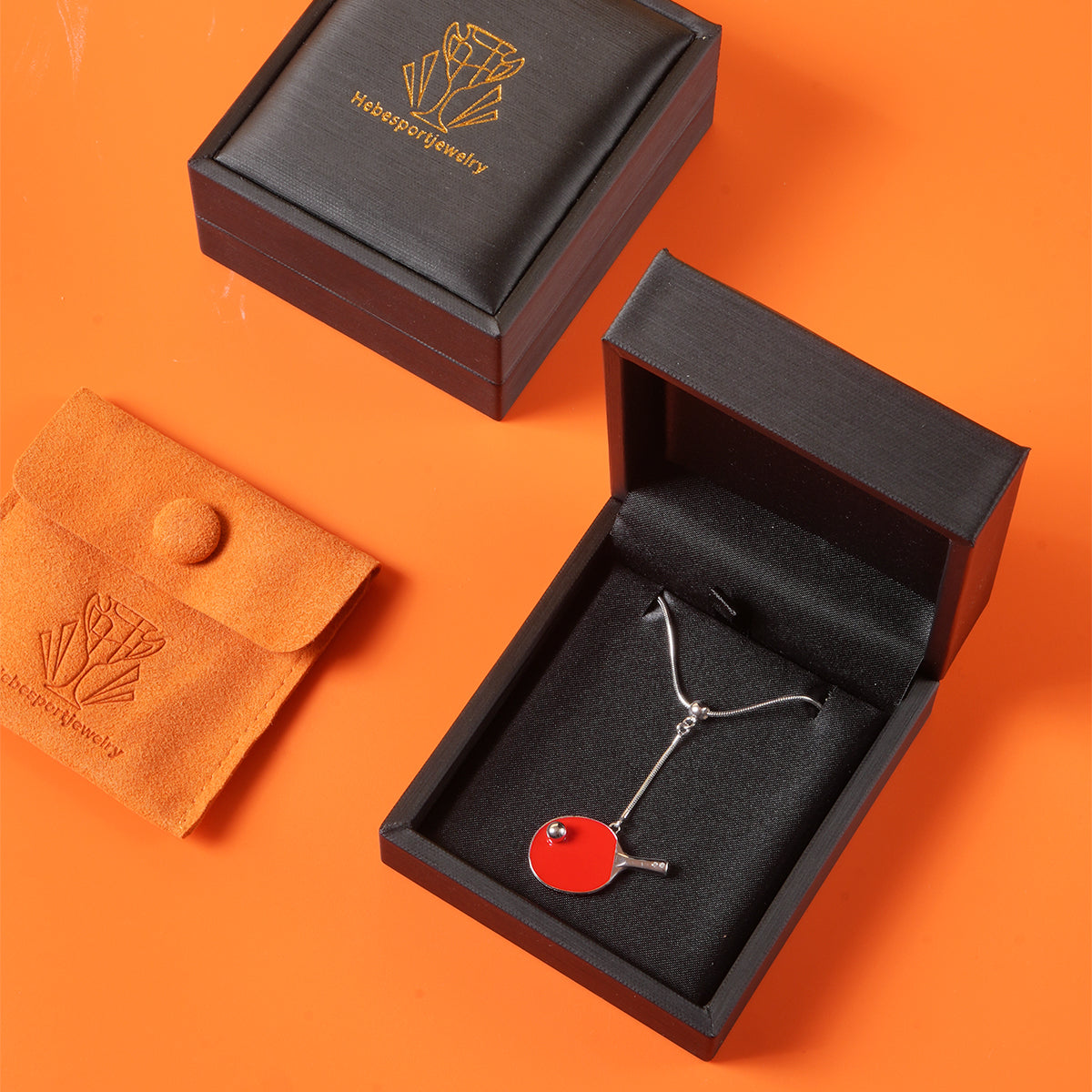 Men's Table Tennis Pendant Necklace with Adjustable Snake Chain-HEBE