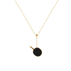 Women's Table Tennis Pendant Necklace with Adjustable Cross Chain-HEBE