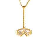 Women's Ski Goggles Pendant Necklace with Adjustable Cross Chain-HEBE