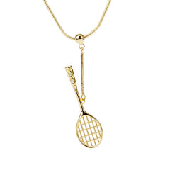 Collier avec pendentif en forme de raquette de badminton HEBE et chaîne serpent réglable