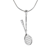 Men's Badminton Racquet Pendant Necklace with Adjustable Snake Chain-HEBE