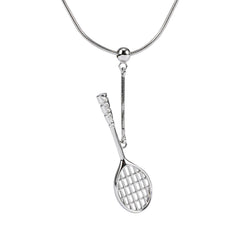 Collier avec pendentif en forme de raquette de badminton HEBE et chaîne serpent réglable