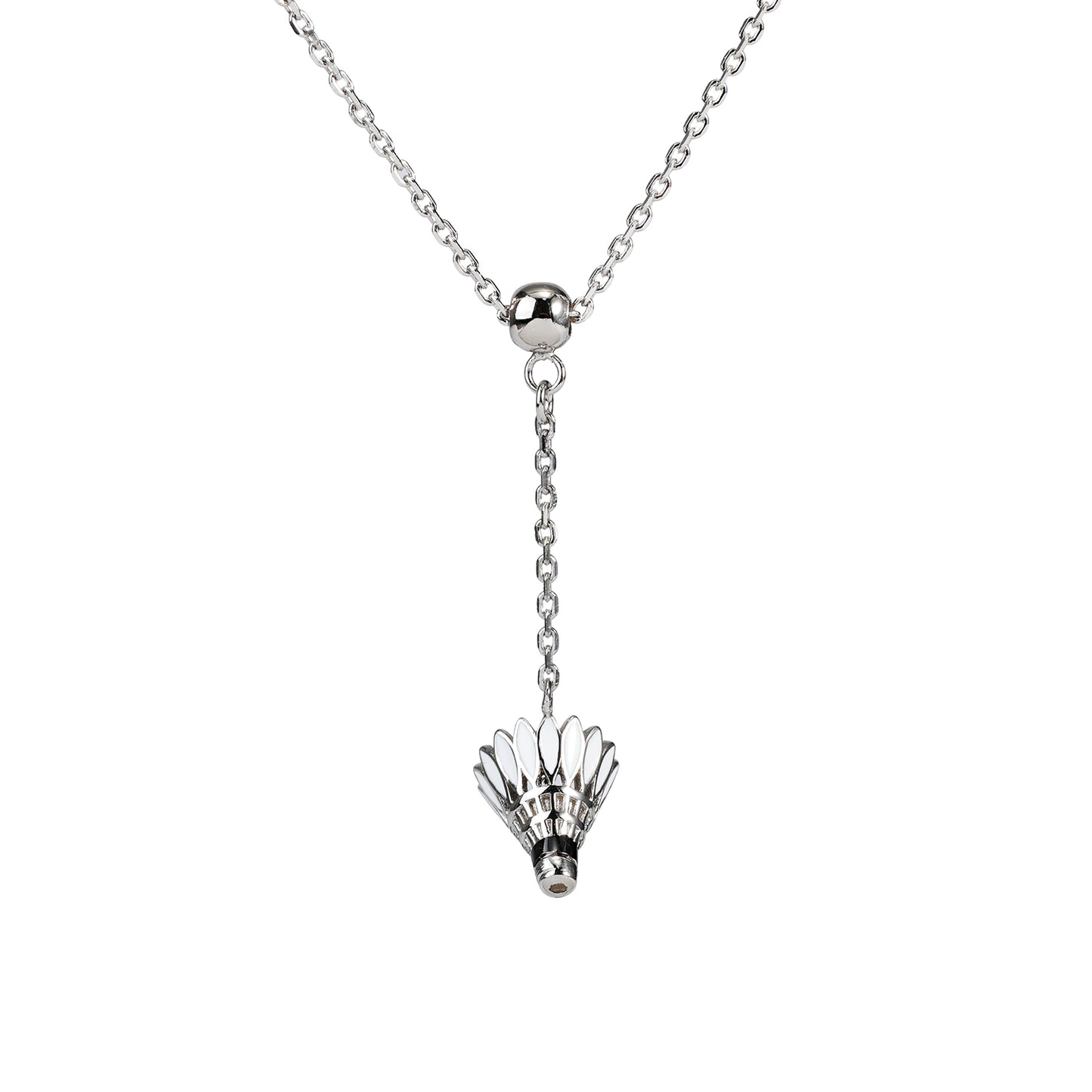 Women's Badminton Shuttlecock Pendant Necklace with Adjustable Cross Chain-HEBE