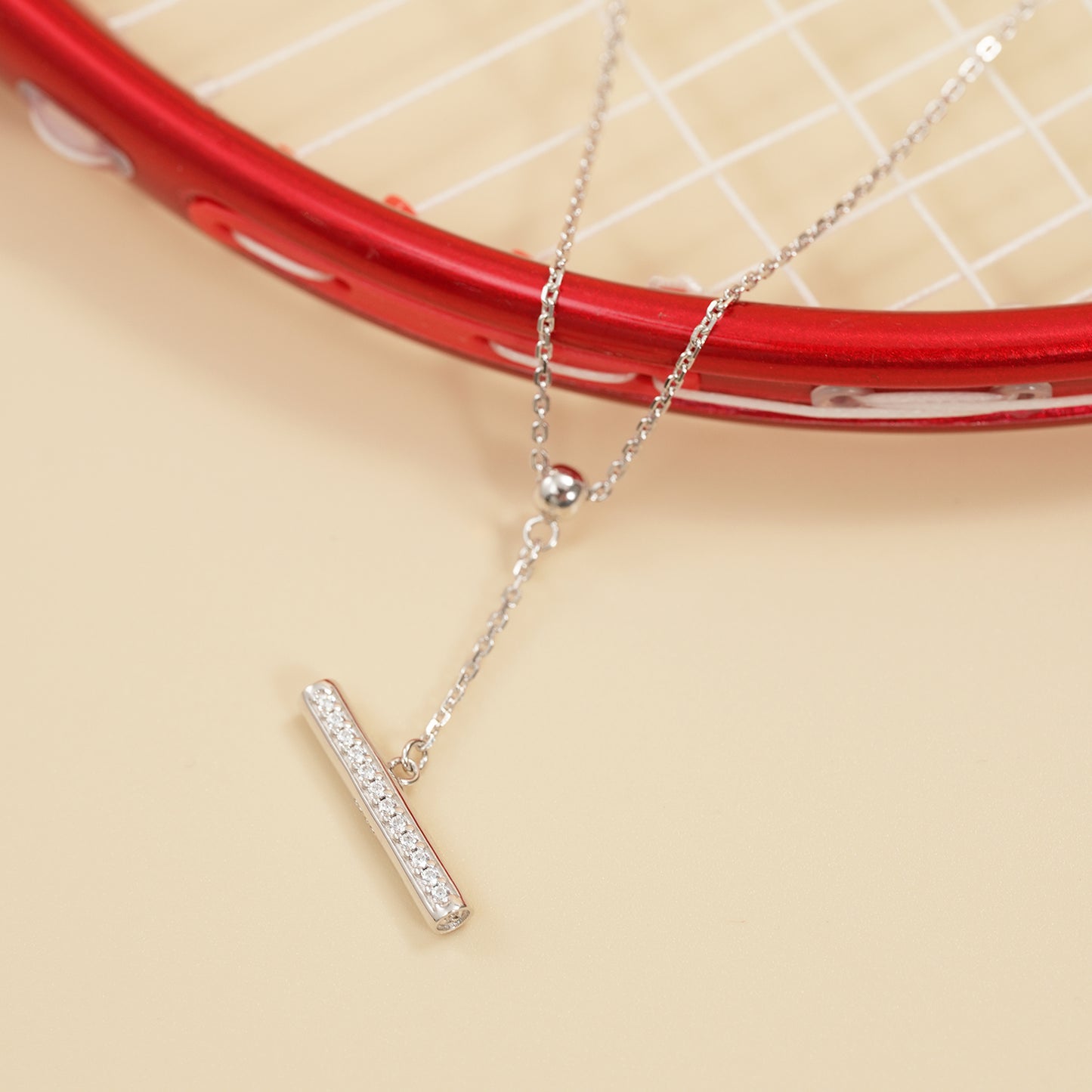 Women's Badminton Bucket Pendant Necklace with Adjustable Cross Chain-HEBE