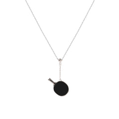 Women's Table Tennis Pendant Necklace with Adjustable Cross Chain-HEBE