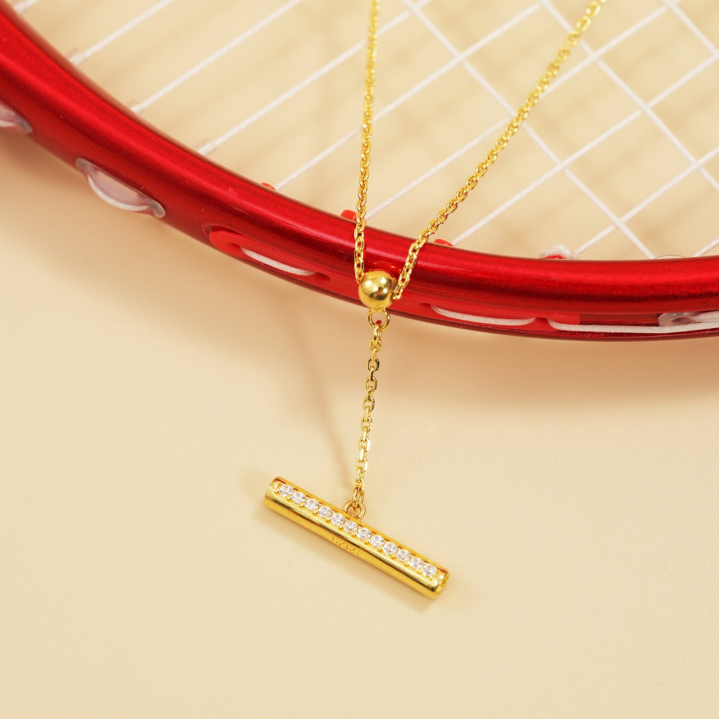 Women's Badminton Bucket Pendant Necklace with Adjustable Cross Chain-HEBE