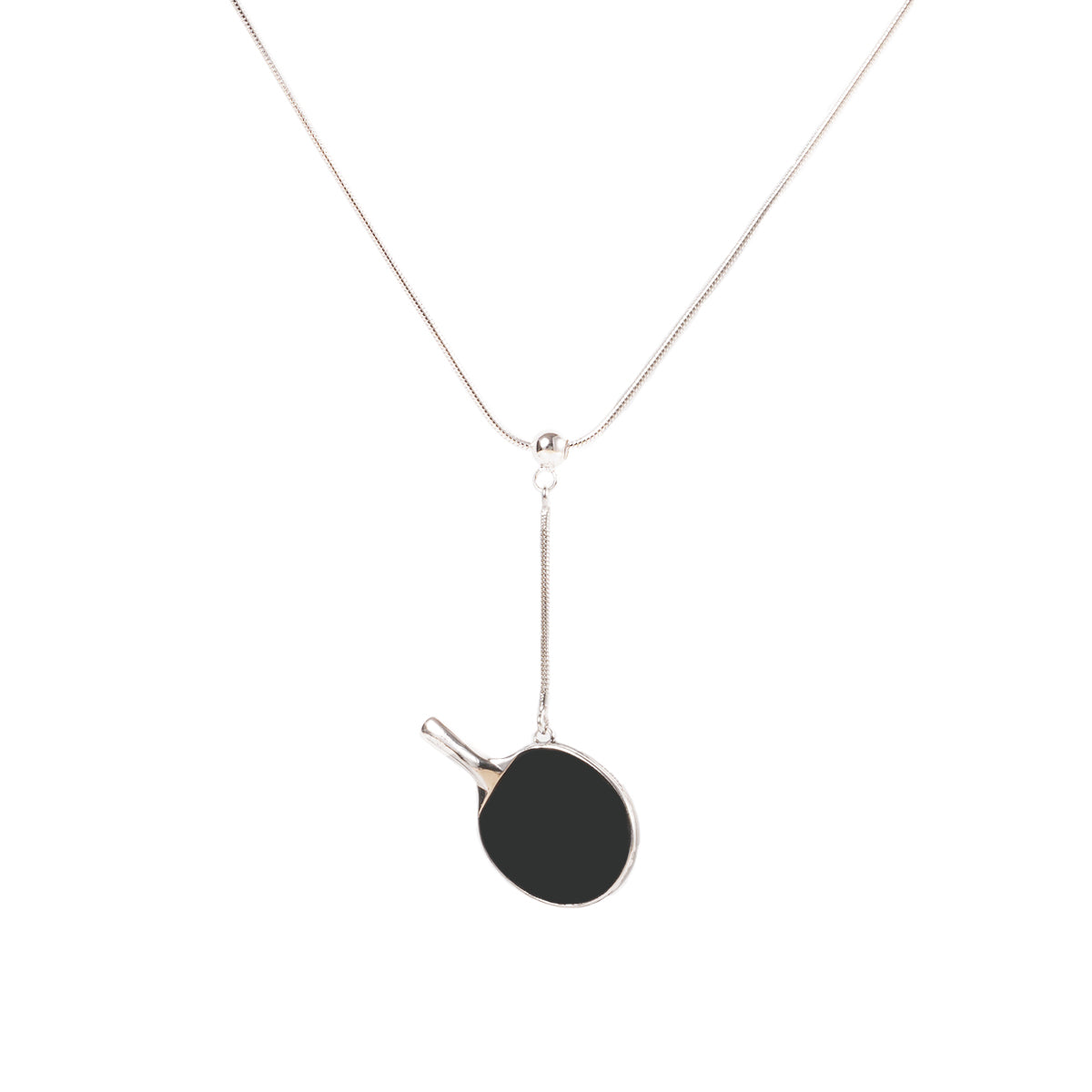 Men's Table Tennis Pendant Necklace with Adjustable Snake Chain-HEBE