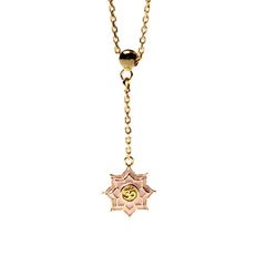 Women's Yoga OM Lotus Pendant Necklace with Adjustable Cross Chain-HEBE