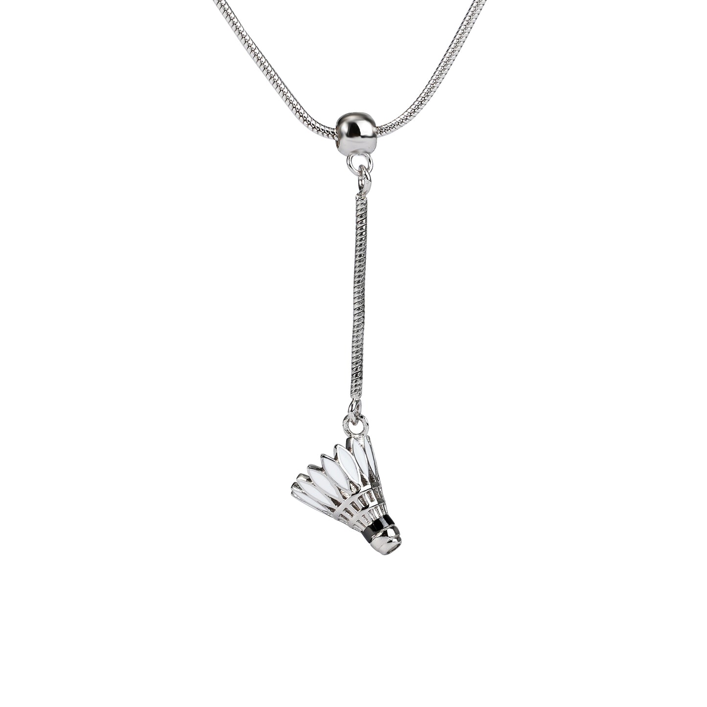 Men's Badminton Shuttlecock Pendant Necklace with Adjustable Snake Chain-HEBE