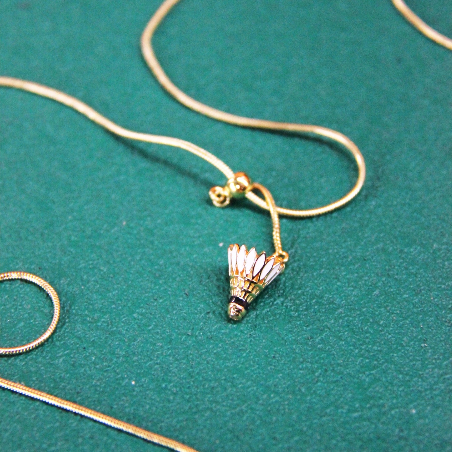 Men's Badminton Shuttlecock Pendant Necklace with Adjustable Snake Chain-HEBE