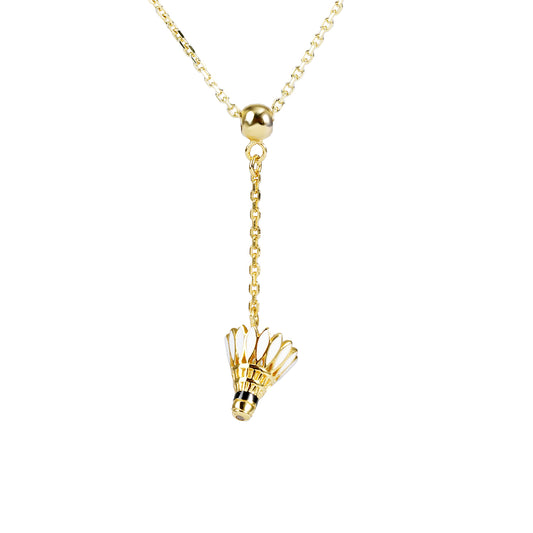 Women's Badminton Shuttlecock Pendant Necklace with Adjustable Cross Chain-HEBE
