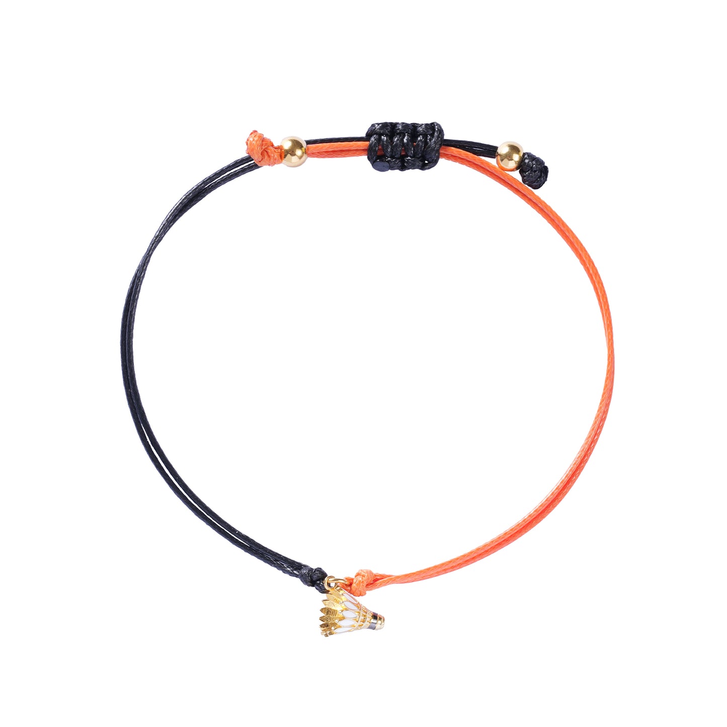 Badminton Shuttlecock Pendant Bracelet with Adjustable Rope Knot-HEBE