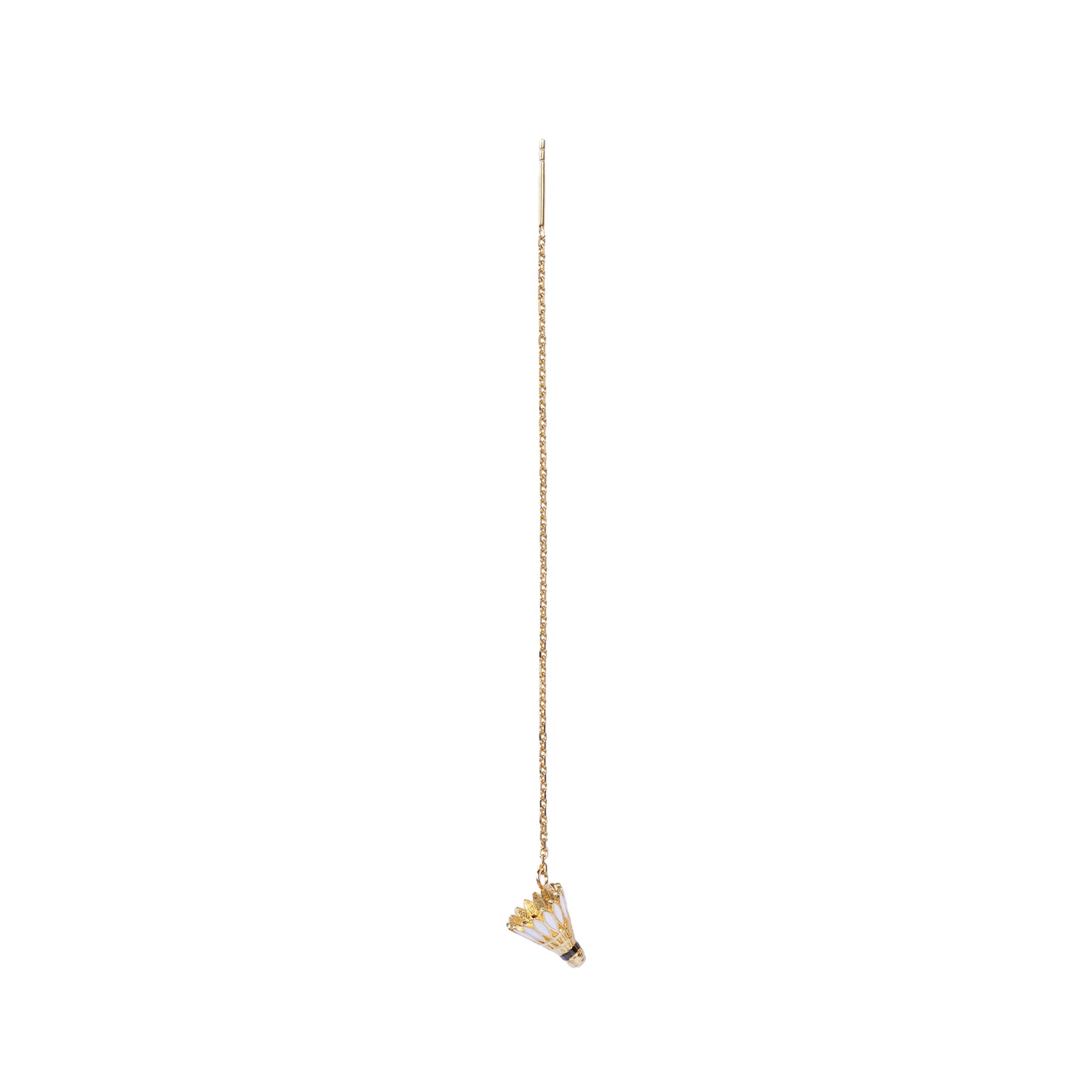 Badminton Shuttlecock Pendant Earrings with Adjustable Cross Chain-HEBE