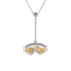 Women's Ski Goggles Pendant Necklace with Adjustable Cross Chain-HEBE