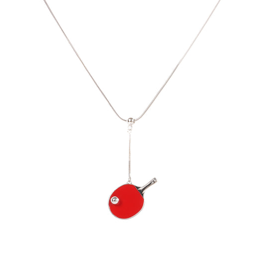 Men's Table Tennis Pendant Necklace with Adjustable Snake Chain-HEBE