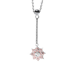 Women's Yoga OM Lotus Pendant Necklace with Adjustable Cross Chain-HEBE