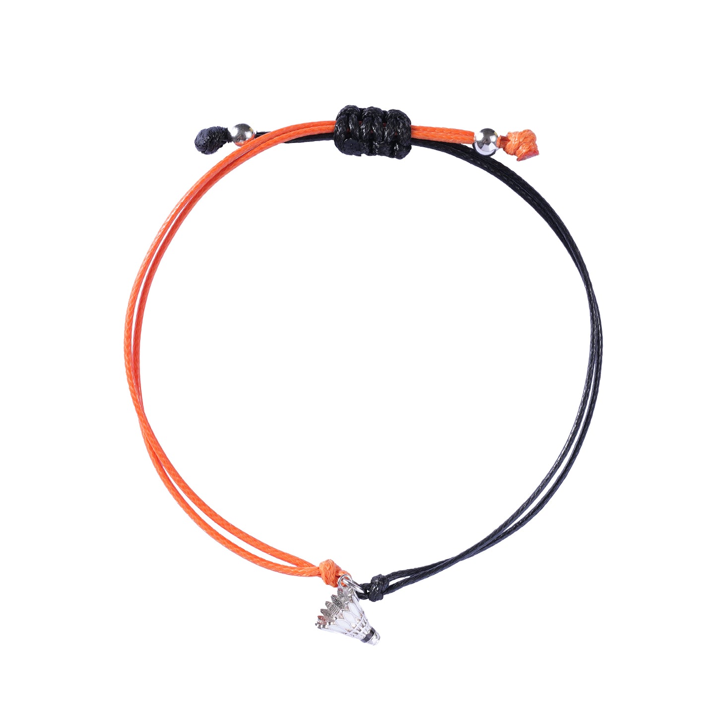 Badminton Shuttlecock Pendant Bracelet with Adjustable Rope Knot-HEBE