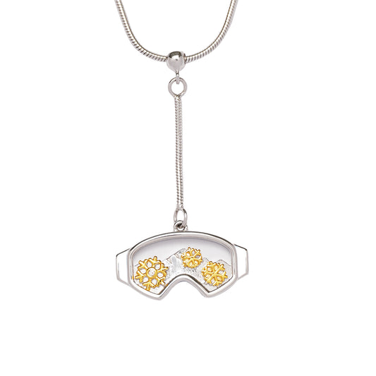 Men's Ski Goggles Pendant Necklace with Adjustable Snake Chain-HEBE