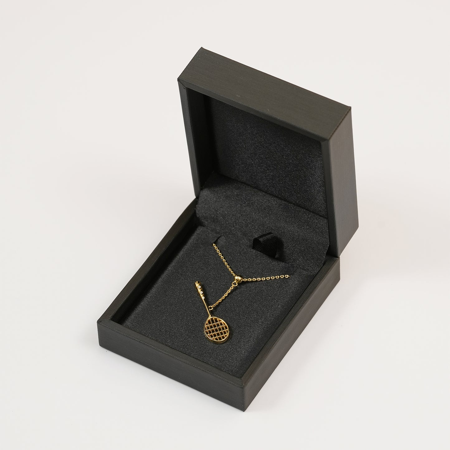 Women's Badminton Racquet Pendant Necklace with Adjustable Cross Chain-HEBE