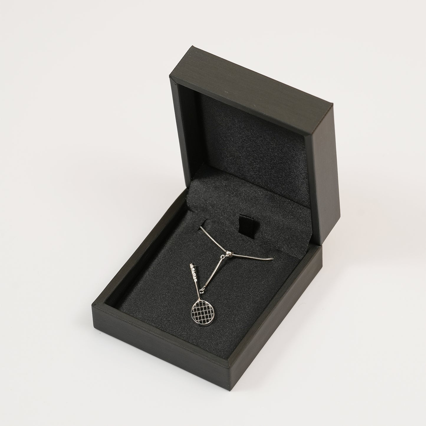Men's Badminton Racquet Pendant Necklace with Adjustable Snake Chain-HEBE