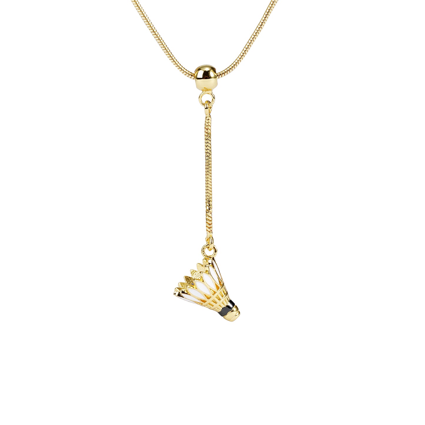 Men's Badminton Shuttlecock Pendant Necklace with Adjustable Snake Chain-HEBE