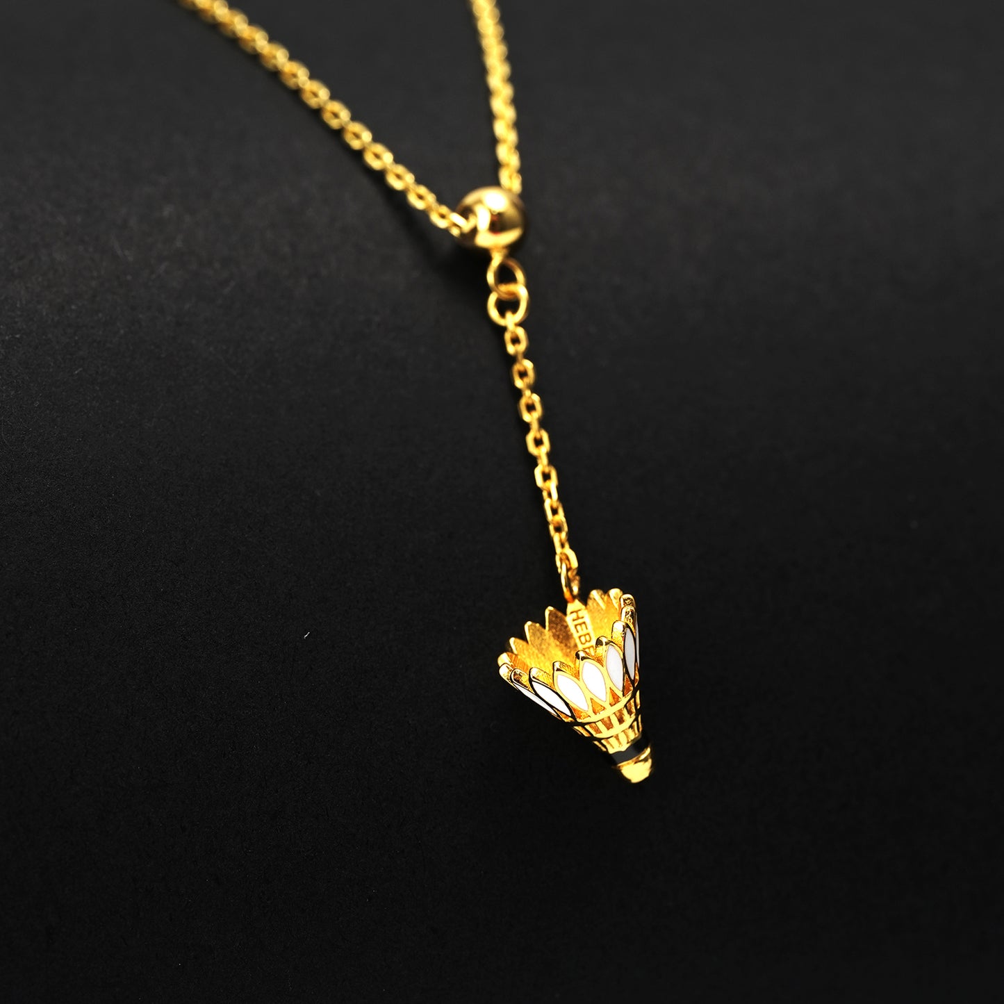 Women's Badminton Shuttlecock Pendant Necklace with Adjustable Cross Chain-HEBE