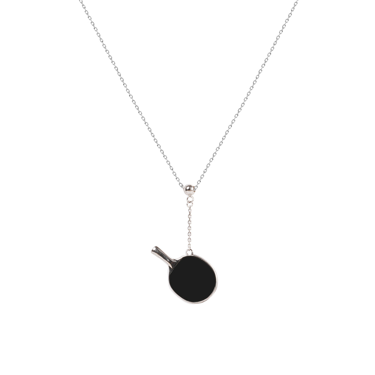 Women's Table Tennis Pendant Necklace with Adjustable Cross Chain-HEBE