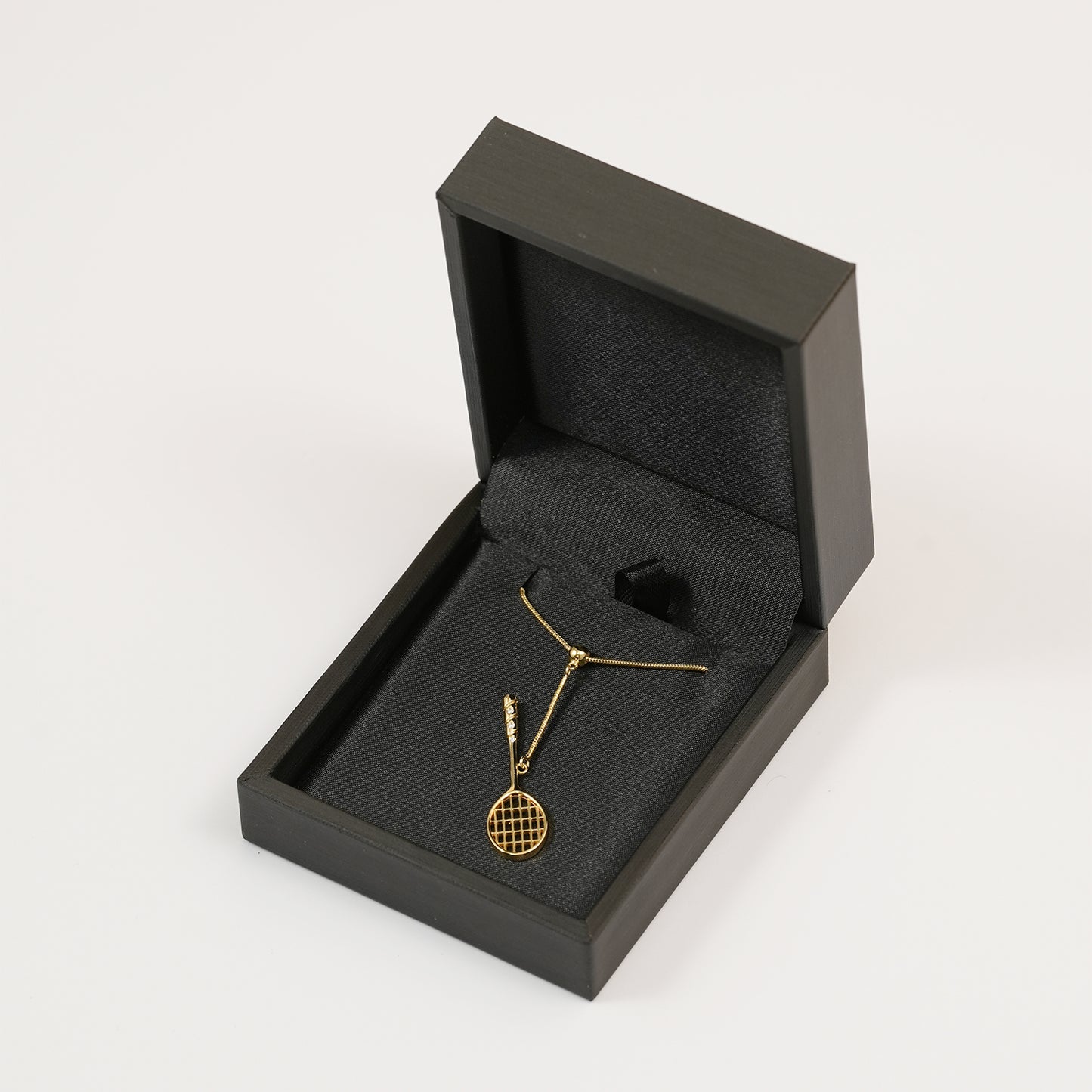 Men's Badminton Racquet Pendant Necklace with Adjustable Snake Chain-HEBE