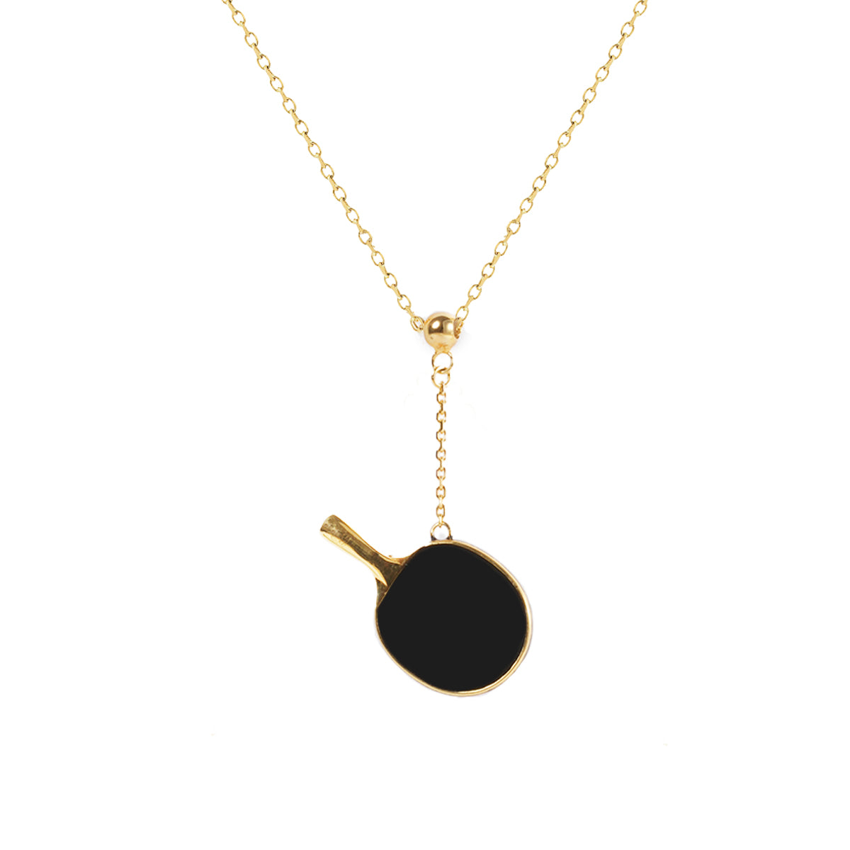 Men's Table Tennis Pendant Necklace with Adjustable Snake Chain-HEBE