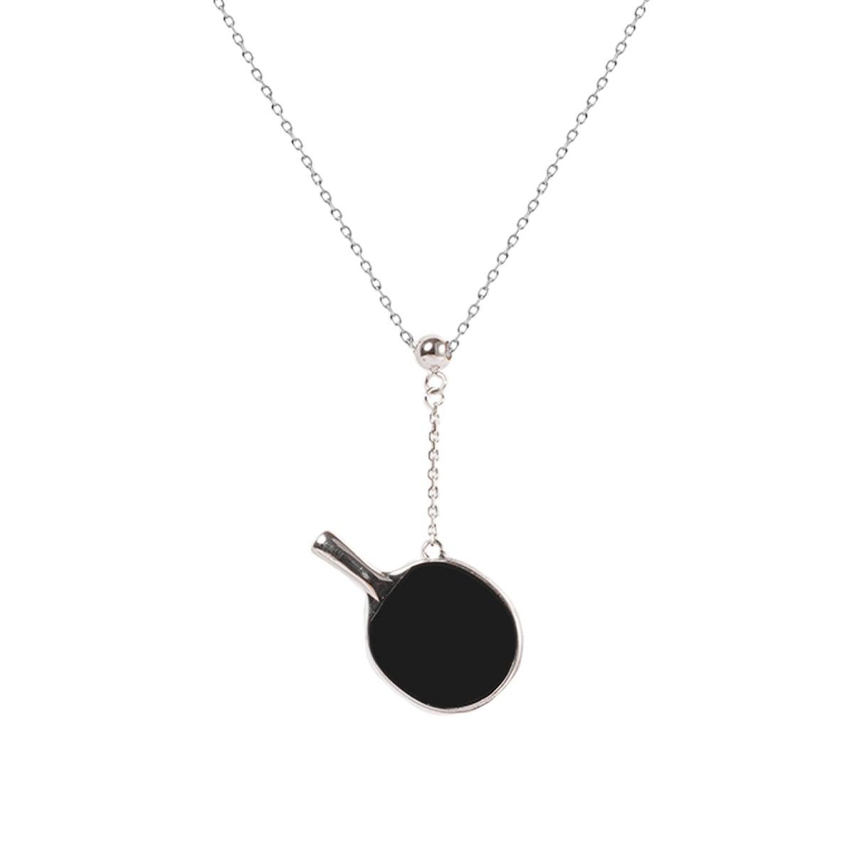 Men's Table Tennis Pendant Necklace with Adjustable Snake Chain-HEBE
