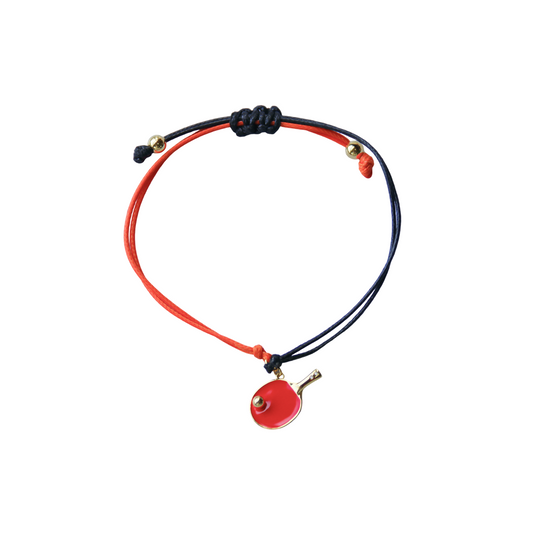 Table Tennis Pendant Bracelet with Adjustable Rope Knot - HEBE