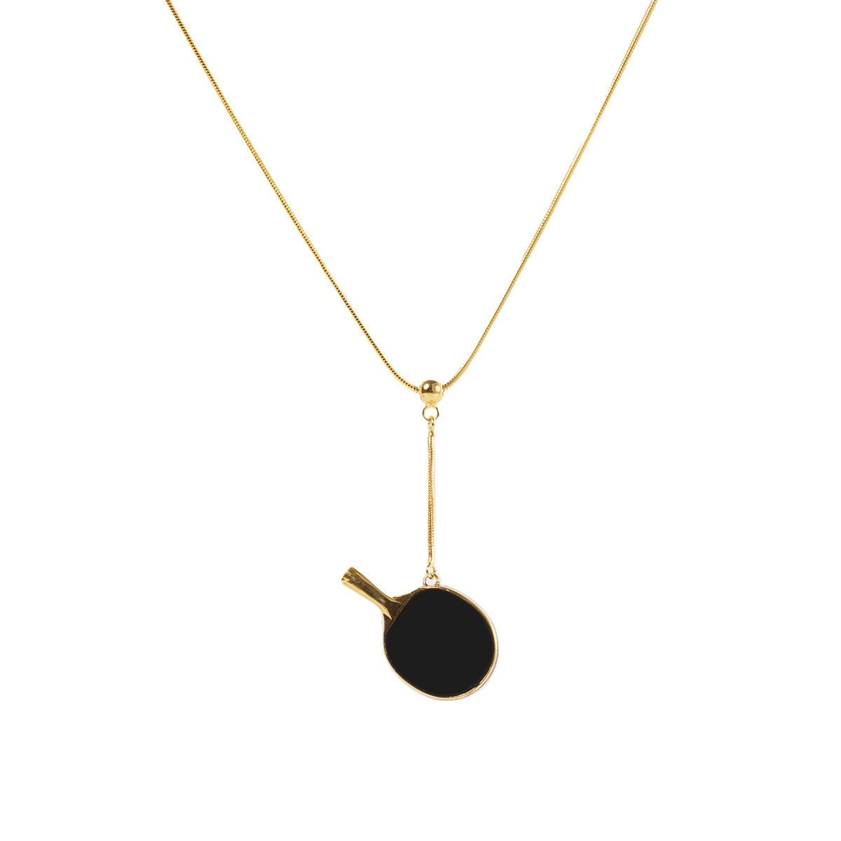 Men's Table Tennis Pendant Necklace with Adjustable Snake Chain-HEBE