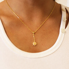 Women's Yoga OM Lotus Pendant Necklace with Adjustable Cross Chain-HEBE